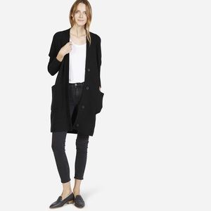 Everlane chunky long black button cardigan S